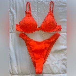 Rip Curl Neon Orange Thong Bikini